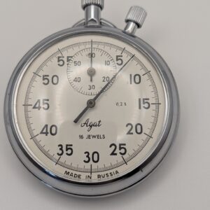 Agat 16-Jewel Mechanical Stopwatch | 0.2s Precision | Zlatoust Russia | NOS + Original Certificate