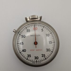 Vintage Westclox Mechanical Stopwatch | Chrome | 60-Second | Red Sweep Hand | Pre-Owned