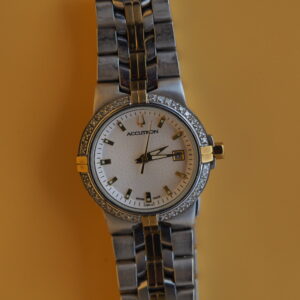 Accutron Swiss Brussels | Diamond Bezel | Two-Tone | Date | Ladies Quartz | Pre-Owned