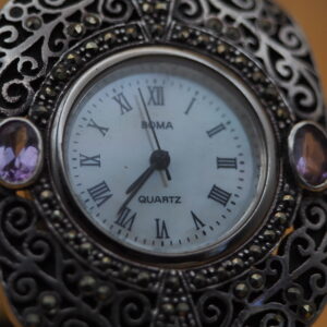 Boma 925 Sterling Silver | Filigree Marcasite & Amethyst | Roman Dial | Ladies Quartz | Pre-Owned