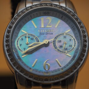Citizen Eco-Drive FD1046 | Silhouette Crystal | Mother-of-Pearl Day-Date | Ladies Solar | Pre-Owned