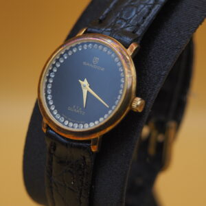 Sandoz ETA Quartz 10708-D-429 | Black Dial | Crystal Chapter Ring | Swiss Made | Pre-Owned