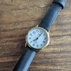 Timex Indiglo W3 | Gold-Tone | White Dial | Date | WR30M | Pre-Owned
