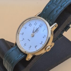Timex Quartz | White Opaline Dial | Gold-Tone | Blue Croc Leather | Pre-Owned